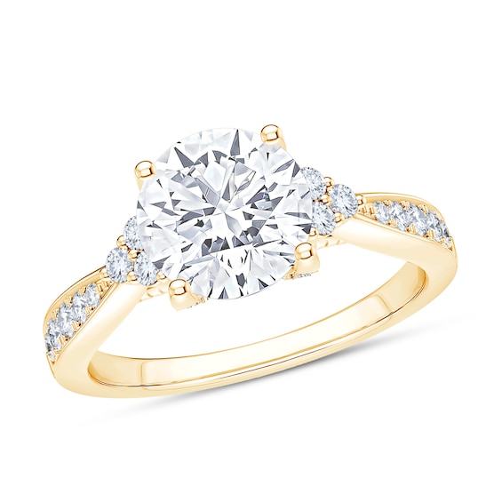 Now + Forever Tapered Lab-Grown Diamond Engagement Ring Setting 3/8 ct tw 18K Yellow Gold