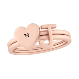 Stackable Initial Heart Ring (1 Initial)