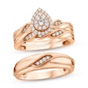 Thumbnail Image 1 of Now + Forever His & Hers Multi-Diamond Three-Piece Bridal Set 1/3 ct tw 10K Rose Gold