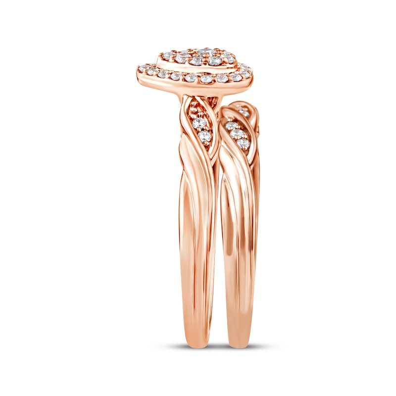 Main Image 2 of Now + Forever His & Hers Multi-Diamond Three-Piece Bridal Set 1/3 ct tw 10K Rose Gold
