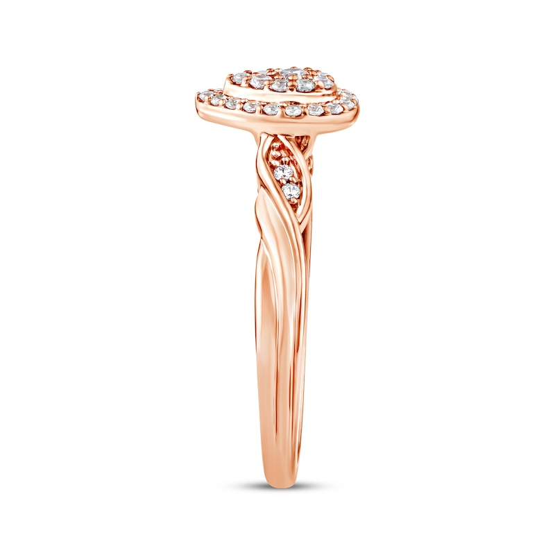 Main Image 5 of Now + Forever Multi-Diamond Pear-Shaped Halo Engagement Ring 1/4 ct tw 10K Rose Gold