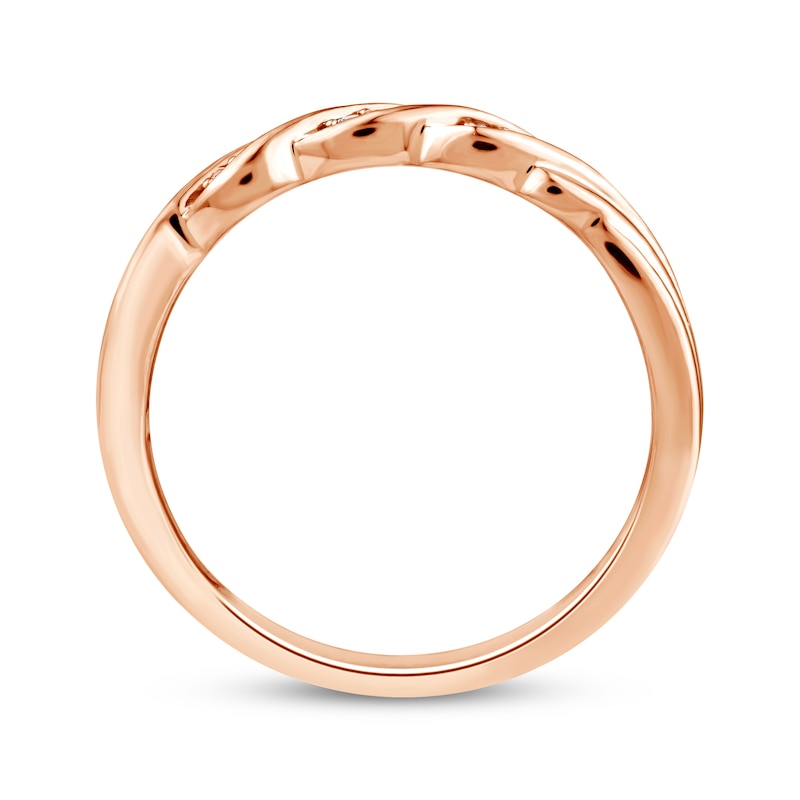 Main Image 9 of Now + Forever Diamond Twist Wedding Band 1/20 ct tw 10K Rose Gold
