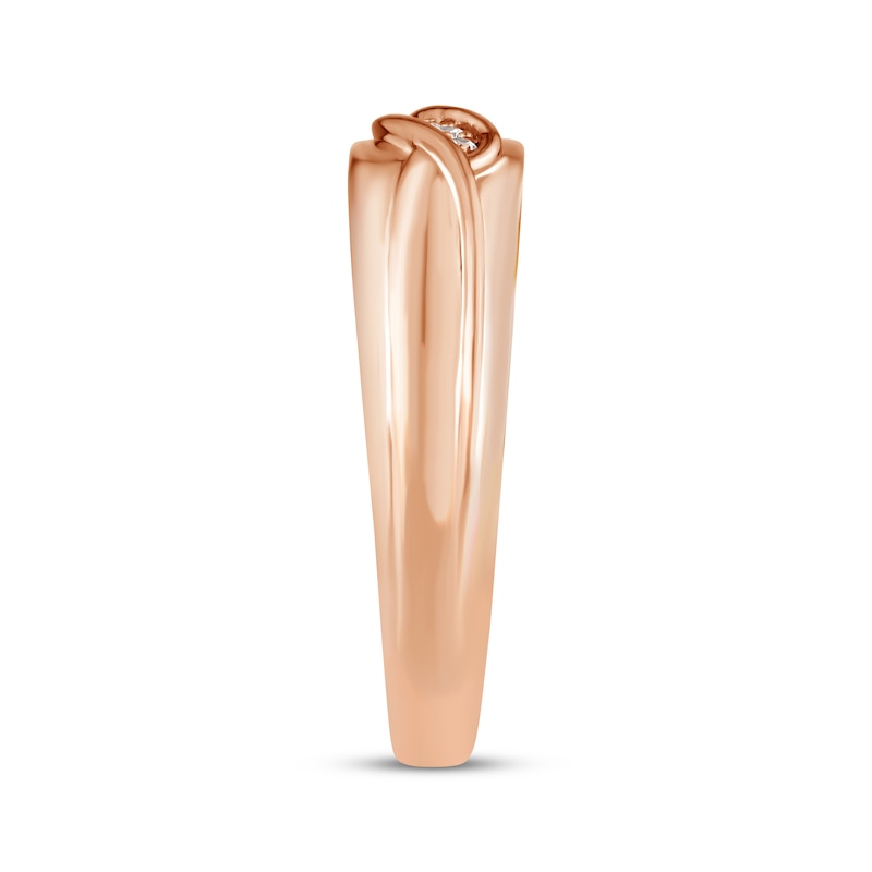 Main Image 2 of Now + Forever Men's Diamond Accent Wedding Band 10K Rose Gold
