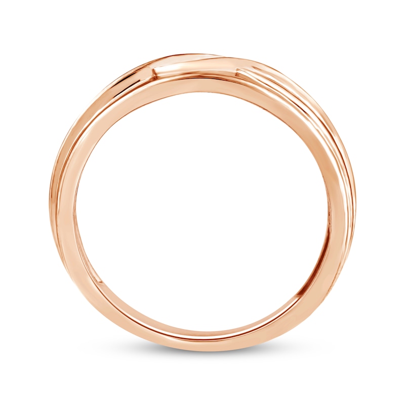 Main Image 3 of Now + Forever Men's Diamond Accent Wedding Band 10K Rose Gold