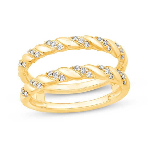 Now + Forever Diamond Twist Enhancer Ring 1/5 ct tw 14K Yellow Gold