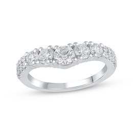 Diamond Five-Stone Contoured Anniversary Band 1-1/4 ct tw 14K White Gold