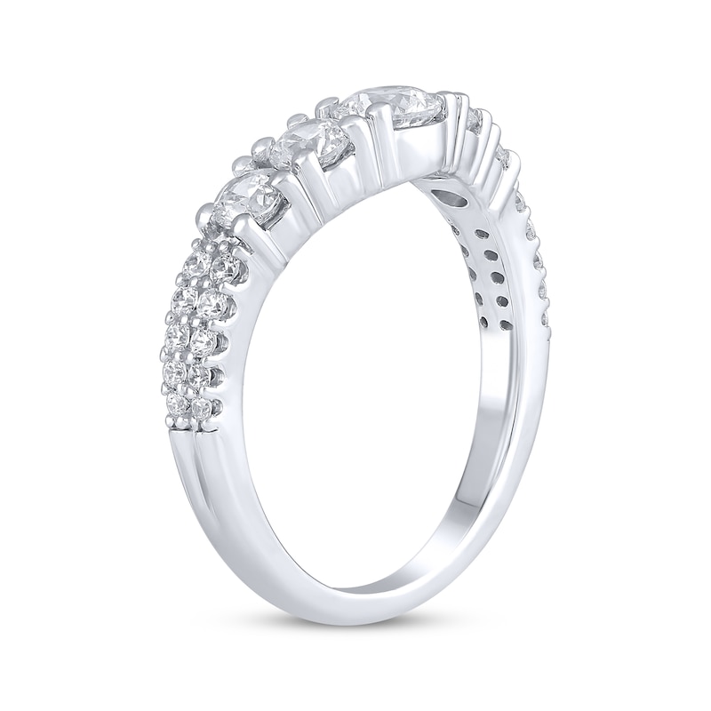 Main Image 2 of Diamond Five-Stone Contoured Anniversary Band 1-1/4 ct tw 14K White Gold