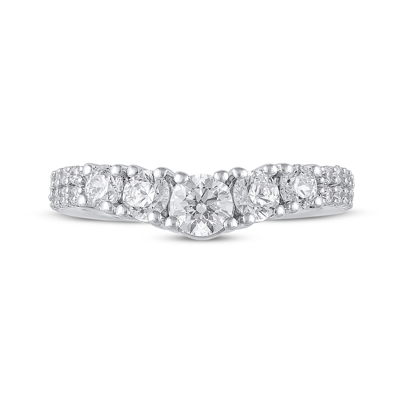 Main Image 3 of Diamond Five-Stone Contoured Anniversary Band 1-1/4 ct tw 14K White Gold