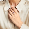 Thumbnail Image 3 of Cushion-Cut Amethyst & White Lab-Created Sapphire Ring Sterling Silver