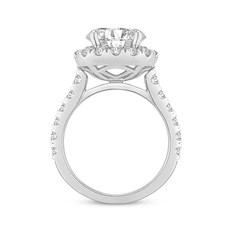 Main Image 3 of Lab-Grown Diamonds Round-Cut Halo Engagement Ring 3-3/4 ct tw 14K White Gold