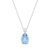 Thumbnail Image 1 of Pear-Shaped Swiss Blue Topaz Necklace 1/20 ct tw 10K White Gold 18&quot;