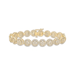 Diamond Circle Link Bracelet 5 ct tw 10K Yellow Gold 7"