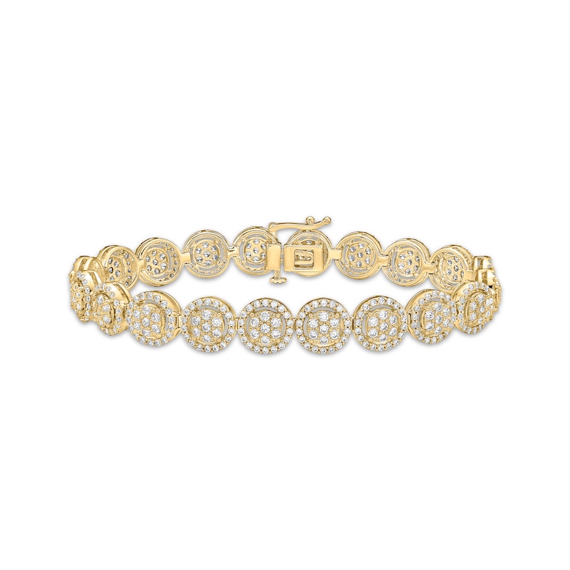Main Image 1 of Diamond Circle Link Bracelet 5 ct tw 10K Yellow Gold 7&quot;
