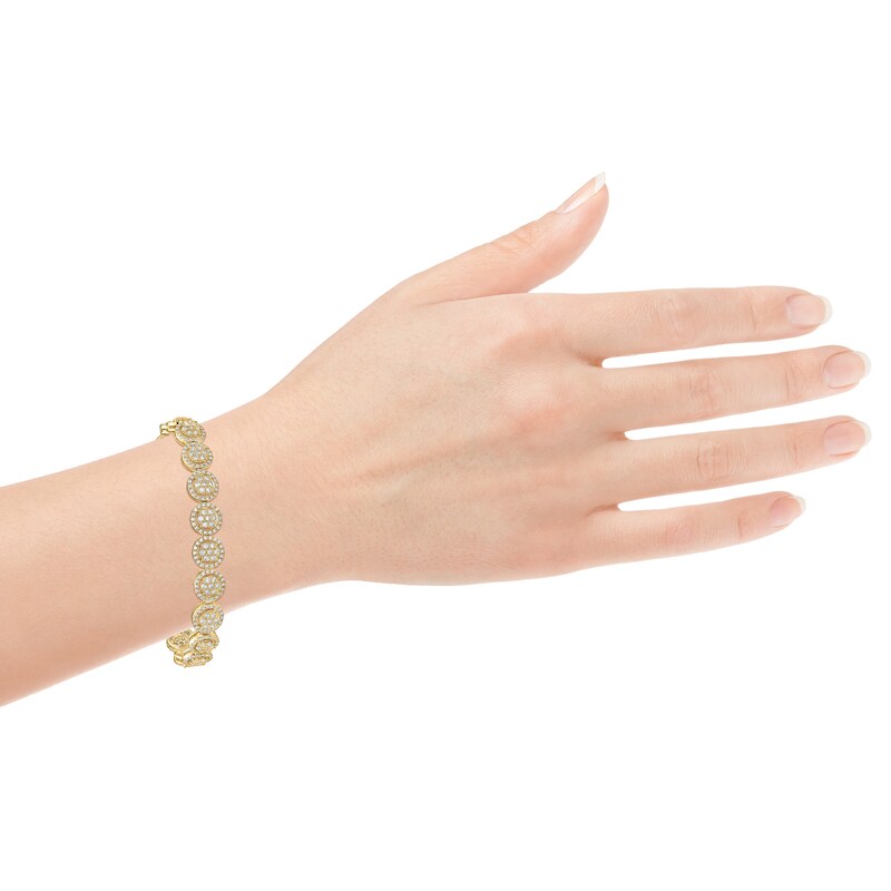 Main Image 4 of Diamond Circle Link Bracelet 5 ct tw 10K Yellow Gold 7&quot;