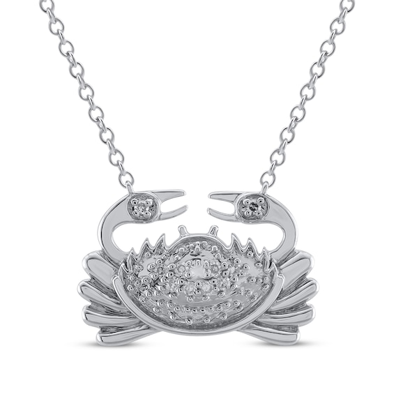 Diamond Crab Necklace 1/20 ct tw Sterling Silver 18"