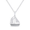 Thumbnail Image 1 of Diamond Sailboat Necklace 1/10 ct tw Sterling Silver 18&quot;