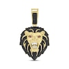 Thumbnail Image 1 of Men's Black Diamond & Lab-Grown Ruby Lion Head Charm 5/8 ct tw 10K Yellow Gold