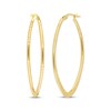 Thumbnail Image 1 of Flat Oval Hoop Earrings 14K Yellow Gold 40mm