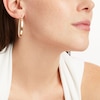 Thumbnail Image 3 of Italian Brilliance Diamond-Cut Snakeskin Hoop Earrings 14K Yellow Gold