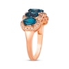 Thumbnail Image 1 of Le Vian Oval-Cut Blue Topaz Five-Stone Ring 1/3 ct tw Diamonds 14K Strawberry Gold
