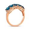 Thumbnail Image 2 of Le Vian Oval-Cut Blue Topaz Five-Stone Ring 1/3 ct tw Diamonds 14K Strawberry Gold