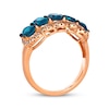 Thumbnail Image 3 of Le Vian Oval-Cut Blue Topaz Five-Stone Ring 1/3 ct tw Diamonds 14K Strawberry Gold