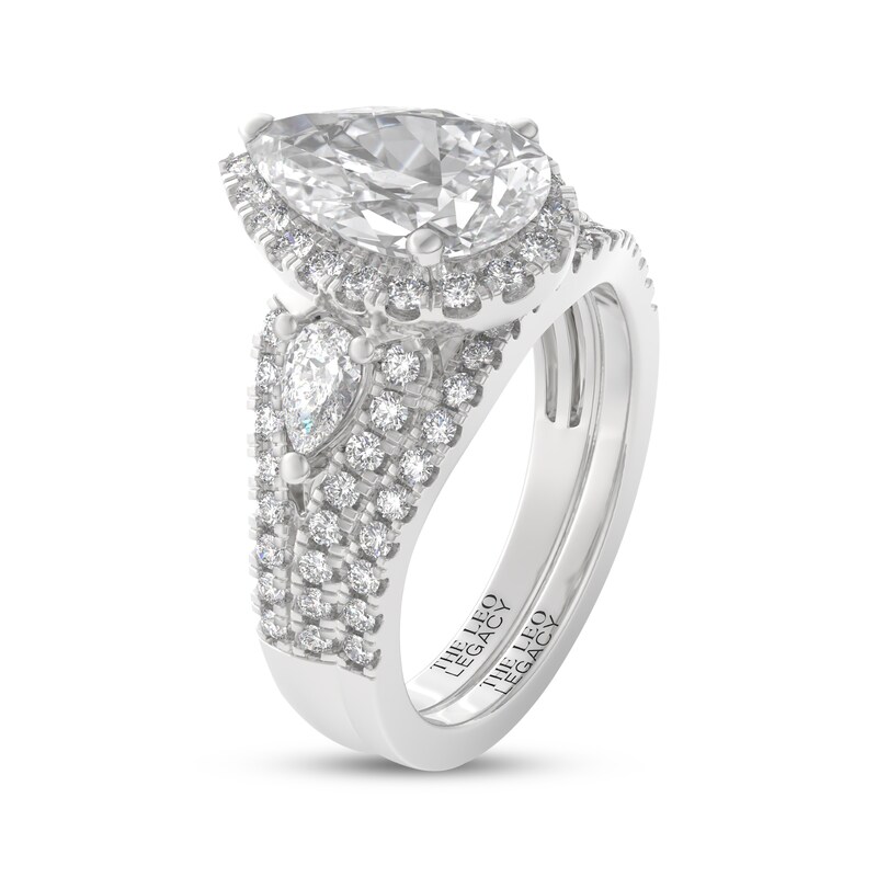 Main Image 2 of THE LEO Legacy Lab-Grown Diamond Pear-Shaped Halo Bridal Set 2-5/8 ct tw 14K White Gold