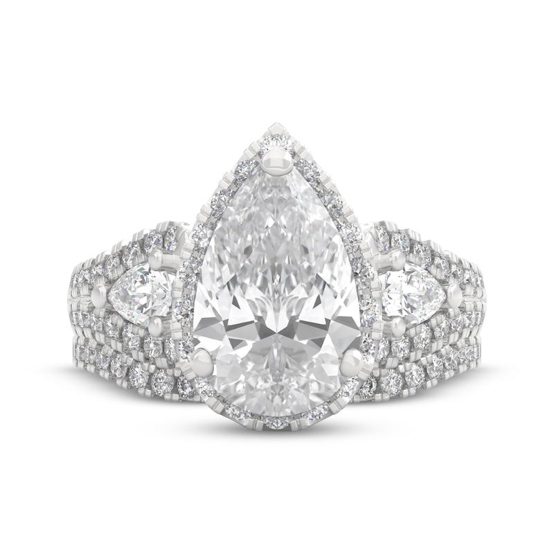 Main Image 3 of THE LEO Legacy Lab-Grown Diamond Pear-Shaped Halo Bridal Set 2-5/8 ct tw 14K White Gold