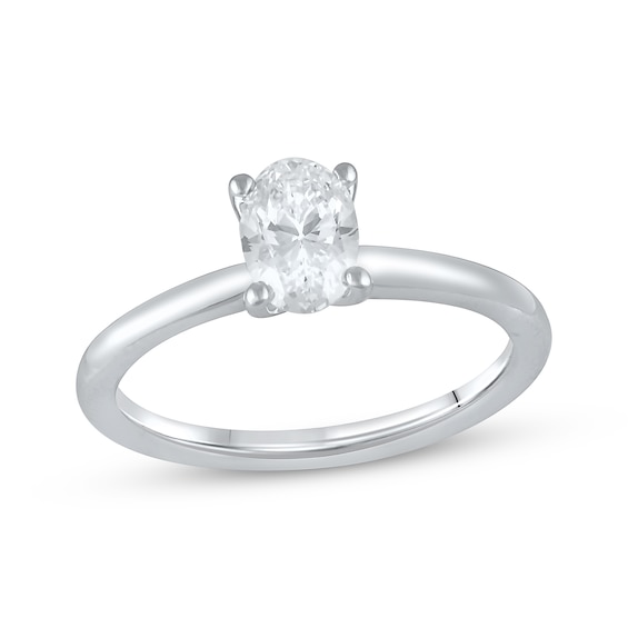 Lab-Created Diamonds by KAY Oval-Cut Solitaire Engagement Ring 1 ct tw 14K White Gold (F/SI2)
