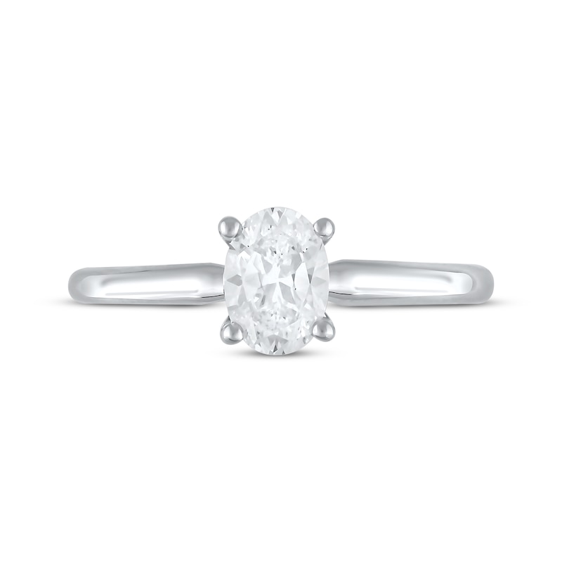 Main Image 3 of Now + Forever Lab-Grown Diamonds Oval-Cut Solitaire Engagement Ring 1 ct tw 14K White Gold (F/SI2)