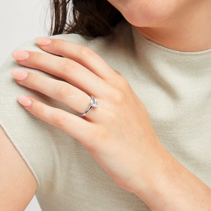 Main Image 4 of Now + Forever Lab-Grown Diamonds Oval-Cut Solitaire Engagement Ring 1 ct tw 14K White Gold (F/SI2)