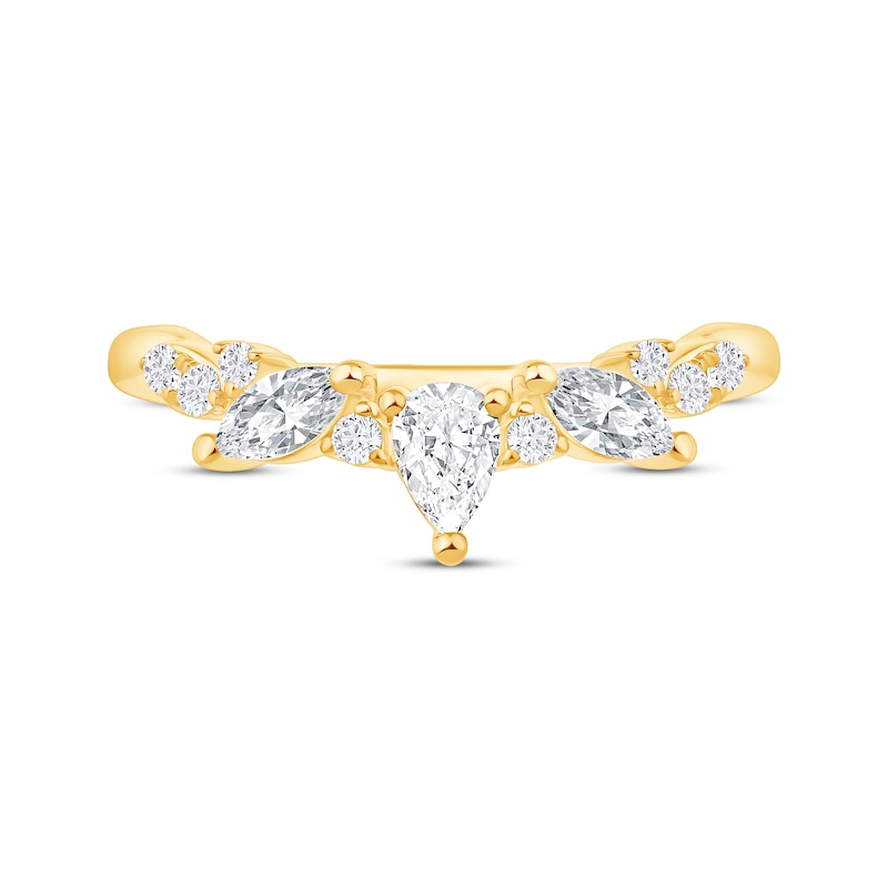 Main Image 3 of Pear-Shaped & Marquise-Cut Diamond Contour Ring 3/8 ct tw 14K Yellow Gold