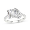 Thumbnail Image 1 of Toi et Moi Emerald-Cut & Pear-Shaped Lab-Grown diamond Engagement ring 4-1/4 ct tw 14K White Gold