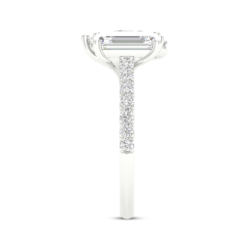 Main Image 3 of Toi et Moi Emerald-Cut & Pear-Shaped Lab-Grown diamond Engagement ring 4-1/4 ct tw 14K White Gold