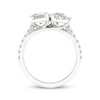 Thumbnail Image 4 of Toi et Moi Emerald-Cut & Pear-Shaped Lab-Grown diamond Engagement ring 4-1/4 ct tw 14K White Gold