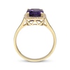 Thumbnail Image 2 of Cushion-Cut Amethyst & Diamond Ring 1/8 ct tw 10K Yellow Gold
