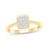 Thumbnail Image 1 of Baguette & Round-Cut Multi-Diamond Bezel-Look Promise Ring 1/5 ct tw 10K Yellow Gold
