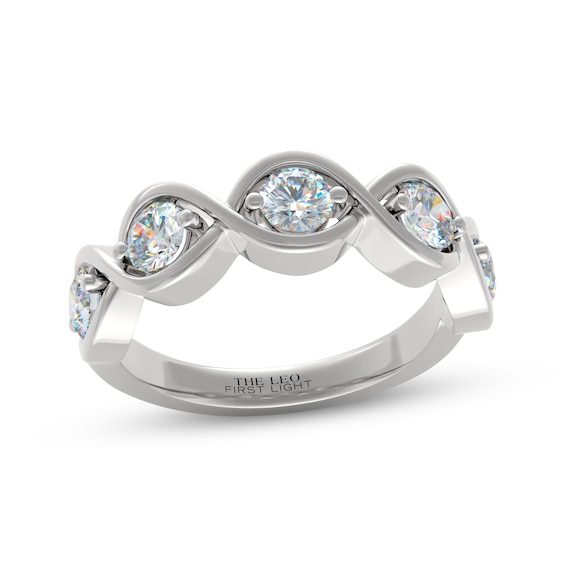 THE LEO First Light Diamond Five-Stone Anniversary Ring 1 ct tw 14K White Gold