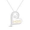 Thumbnail Image 0 of Unstoppable Love Diamond "Mom" Heart Necklace 1/8 ct tw 10K Two-Tone Gold 19"