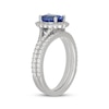 Thumbnail Image 2 of Neil Lane Oval-Cut Tanzanite & Diamond Scalloped Halo Bridal Set 5/8 ct tw Diamonds 14K White Gold