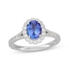Thumbnail Image 4 of Neil Lane Oval-Cut Tanzanite & Diamond Halo Engagement Ring 1/2 ct tw 14K White Gold
