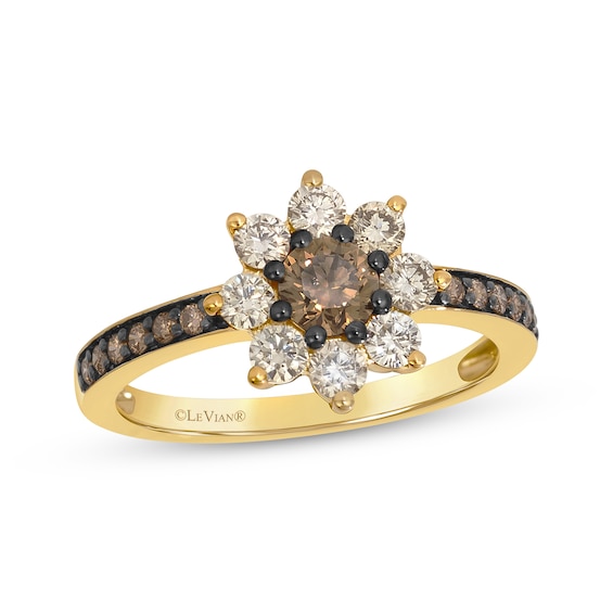 Le Vian Desert Diamonds Sunflower Ring 1 ct tw 14K Honey Gold