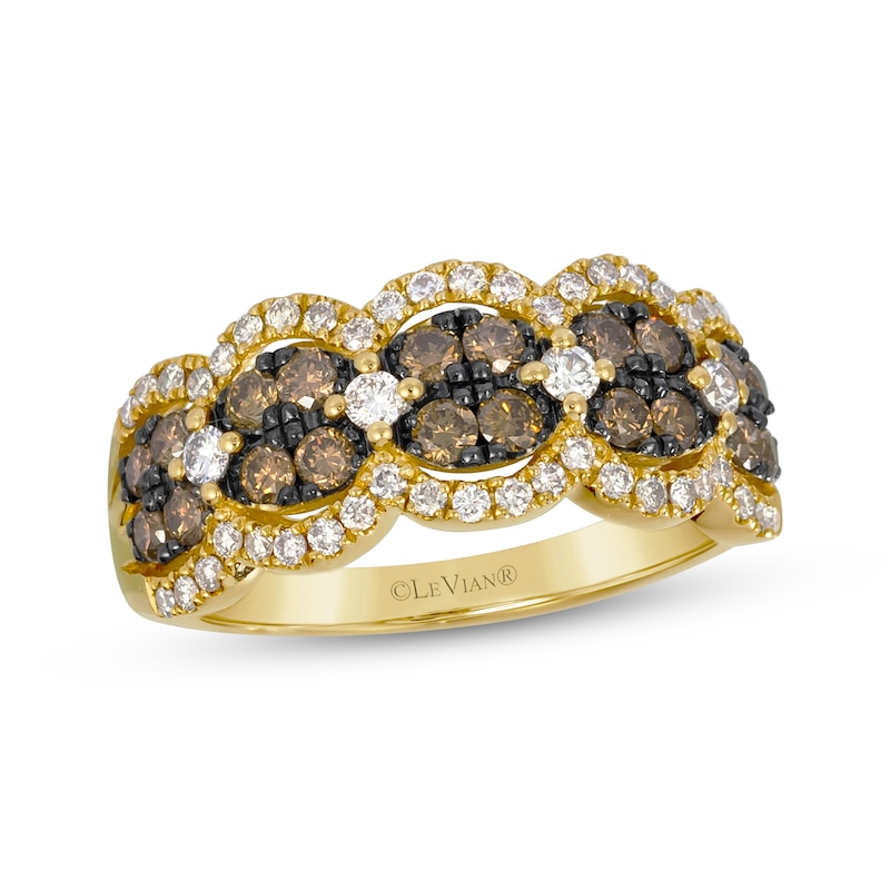 Main Image 1 of Le Vian Chocolate Waterfall Diamond Ring 1 ct tw 14K Honey Gold