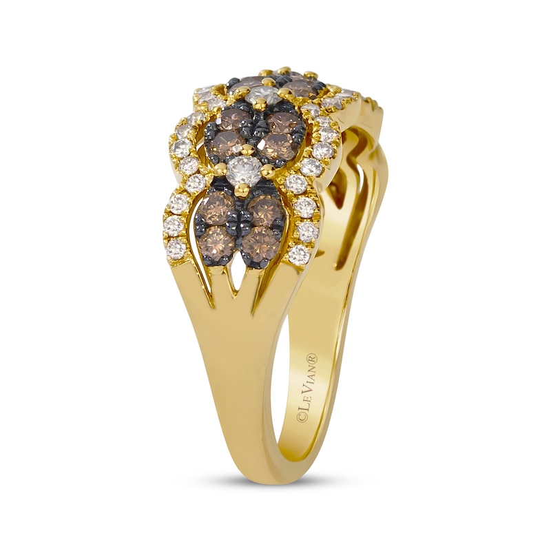 Main Image 2 of Le Vian Chocolate Waterfall Diamond Ring 1 ct tw 14K Honey Gold