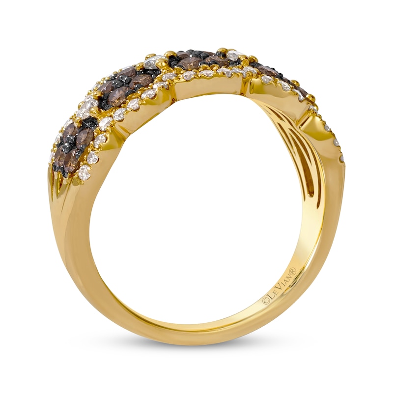 Main Image 3 of Le Vian Chocolate Waterfall Diamond Ring 1 ct tw 14K Honey Gold
