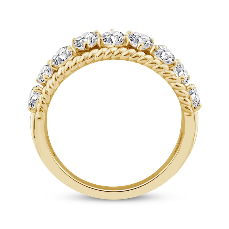 Threads of Love Pear-Shaped Lab-Created Diamond Anniversary Ring 2 ct tw 14K Yellow Gold