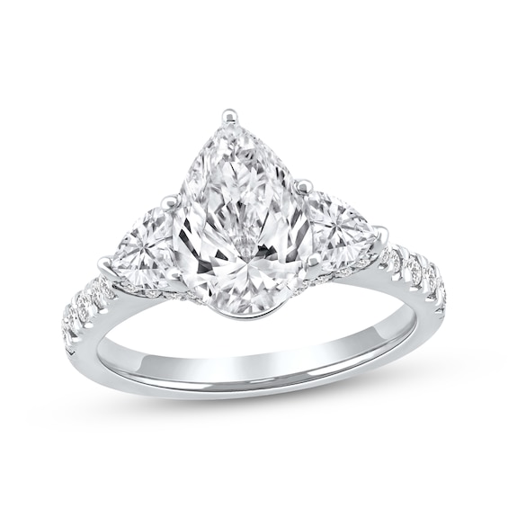 Now + Forever Lab-Grown Diamonds Pear-Shaped Engagement Ring 3 ct tw 14K White Gold