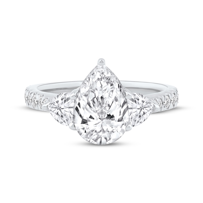 Main Image 3 of Now + Forever Lab-Grown Diamonds Pear-Shaped Engagement Ring 3 ct tw 14K White Gold