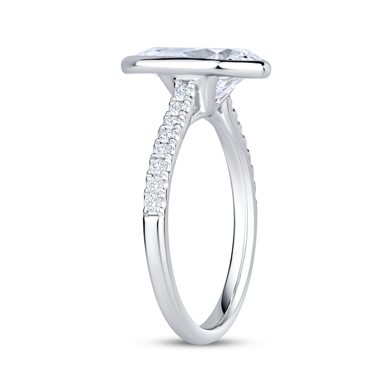 Main Image 2 of Now + Forever Lab-Grown Diamonds Pear-Shaped Bezel-Set Engagement Ring 2-1/5 ct tw 14K White Gold