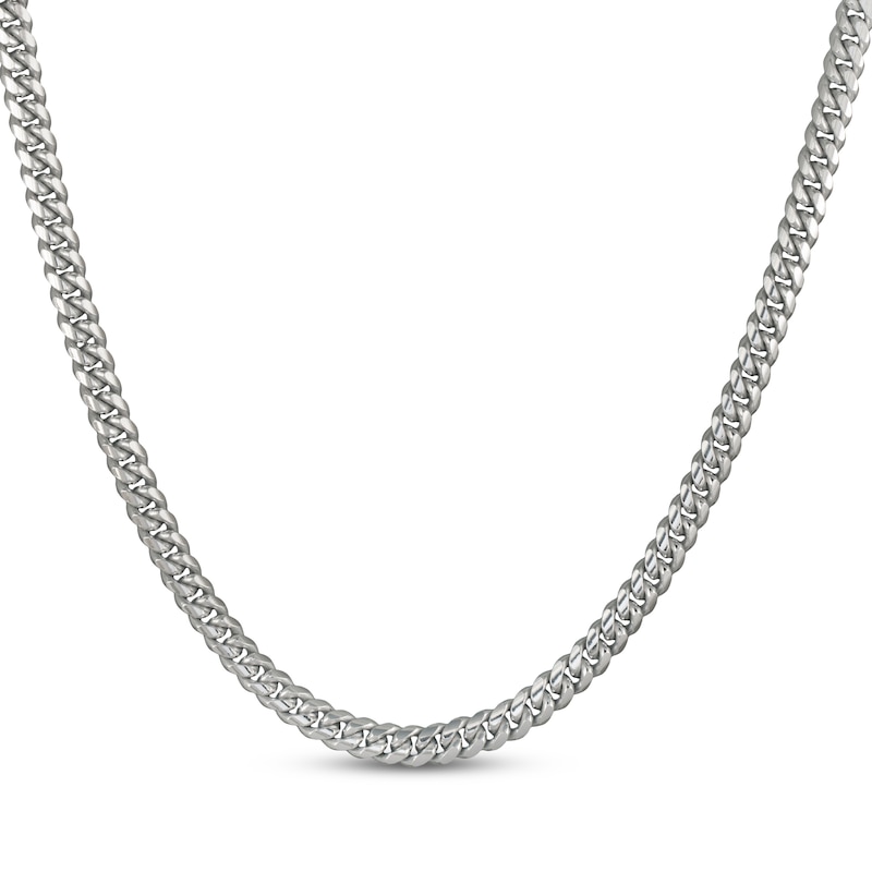 Main Image 2 of Solid Diamond-Cut Curb Cuban Chain Necklace & Bracelet Set 5.3mm Sterling Silver
